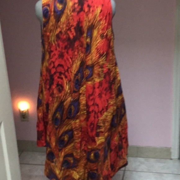 q  casual multi color geometric one size dress - Picture 2 of 2